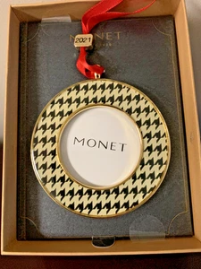 Monet 2021 Goldton Photo Frame Ornament 3,5" - Neu in Box - Bild 1 von 2