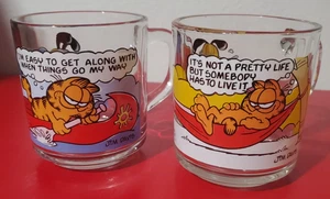 Garfield Odie McDonalds 1978 Tassen Tassen 2er Set Vintage Glas Jim Davis - Bild 1 von 7
