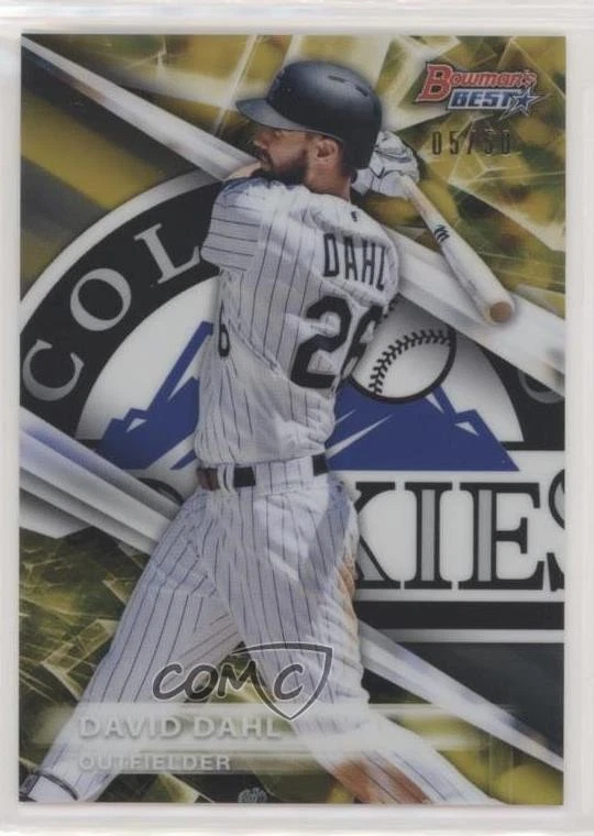 2016 Bowman's Best Top Prospects Gold Refractor /50 David Dahl #TP-32 - Image 1 of 2