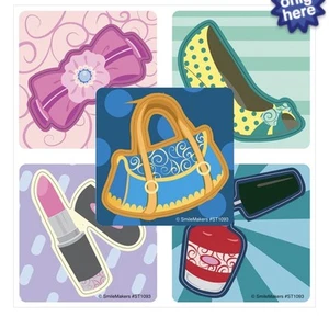 20 Mode Mädchen geformte Aufkleber Party Gefälligkeiten Handtasche Lippenstift Schuhe - Bild 1 von 1