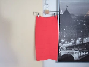 Size: XXS BCBGMAXAZRIA Bright Peach Bandage Midi Skirt Womens Pencil - Picture 1 of 9