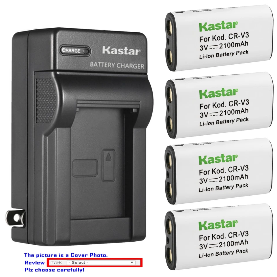Cargador de pared de batería Kastar para Samsung CR-V3 CRV3 CR-V3L y Samsung Digimax A6 Foto 1 de 4