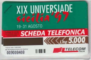 SCHEDA TELEFONICA TELECOM LIRE 5000 SICILIA '97 FIGURATE '97 BIFACCIALI NUOVA MF - Imagen 1 de 2