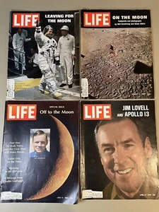 1969 Life Magazine 4 Apollo 11 &13 Program Issues - Foto 1 di 1