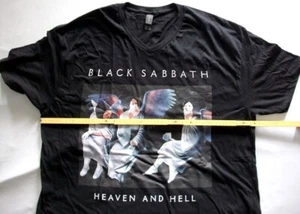 T-Shirt V-Ausschnitt BLACK SABBATH Heaven & Hell Schwarz XXL 100% Baumwolle NEU! - Bild 1 von 4