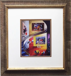 FERJO "Stairway Fantasy" Newly CUSTOM FRAMED ART Print - Surrealism Miro Picasso - Picture 1 of 3