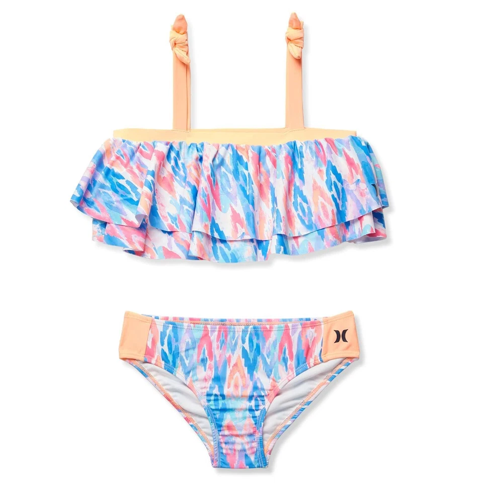Tankini Hurley Girl's Tiered conjunto de duas peças (crianças grandes) multi LG (12-14 Big Kid) - Imagem 1 de 2