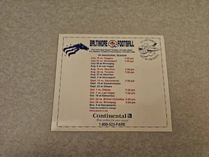 ES23 Baltimore Stallions 1994 CFL Football Magnet Schedule - Continental - Picture 1 of 1