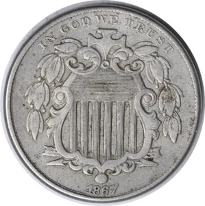 1867 Shield Nickel No Rays RPD EF Uncertified #204 - Picture 1 of 2