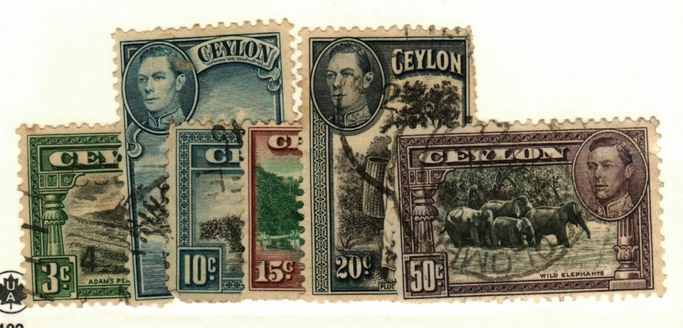 Ceylon #279-83, 286 used elephants - Image 1 of 1