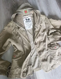 Nick & Mo VTG sz M olive green corduroy hooded red stitch full zip blazer jacket - Picture 1 of 7