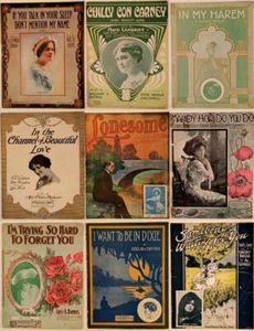 Menge 9 Vintage minderwertige, große Noten: weibliche Sänger; Musicals - Bild 1 von 2