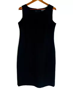 Kasper Separates Dress Women Size 10 Black Classic Sheath Slit Dark Academia - Picture 1 of 8