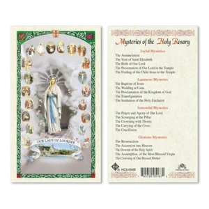 Mysteries of the Holy Rosary laminated prayer card - Picture 1 of 1