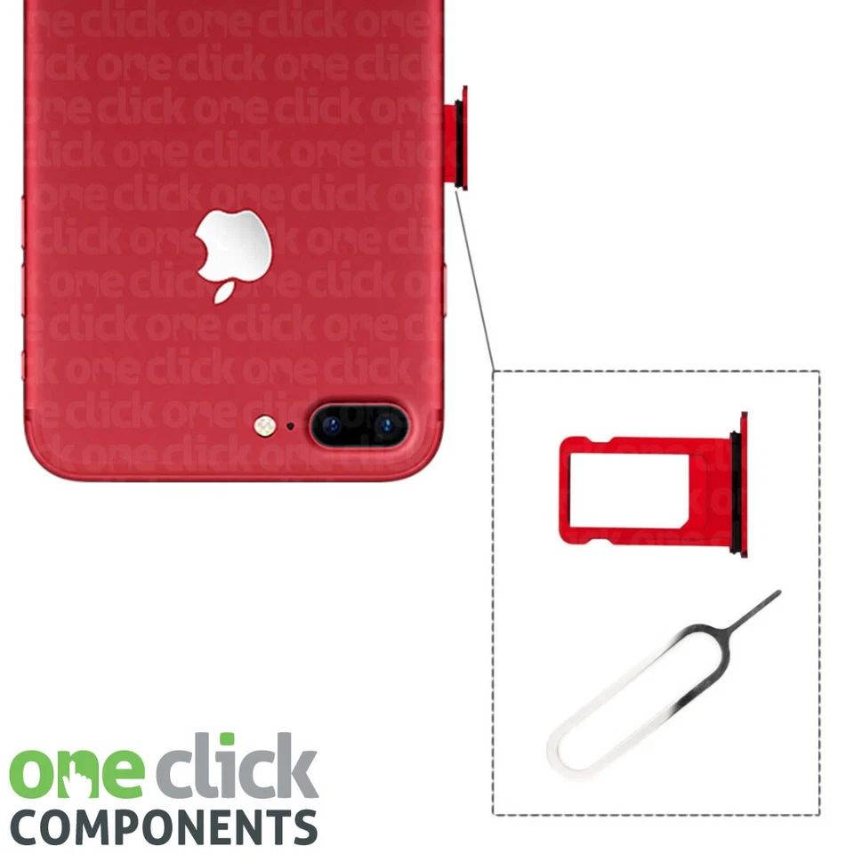 For iPhone 7 Plus RED Sim Card Tray Slot Holder with Eject Pin Replacement - Image 1 of 1