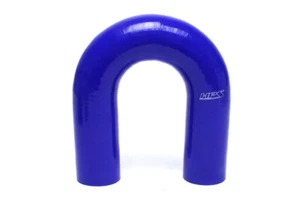 HPS 1/2" ID Reinforced Silicone 180 Degree U Bend Elbow Coupler Hose Blue 13mm - Picture 1 of 4