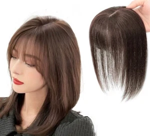 4.7"x3.15" 100% Human Hair Toppers for Women Clip in, Natural Scalp Bang. 8",12" - Picture 1 of 14