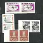 LIBERIA 4 DIFFERENT PAIRS IMPERFORATED,  MNH,  VERY RARE!