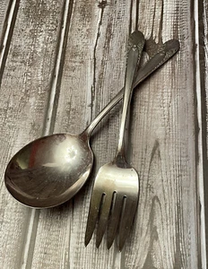 Vintage Crown Radiance Serving Spoon & Meat Fork International Silver IS 1939 - Picture 1 of 11