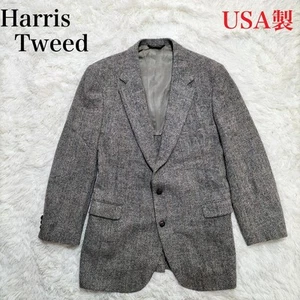 Rare Harris Tweed Tailored Jacket Wool 100 80S Made In Usa Men's #ED ZDA - Picture 1 of 11
