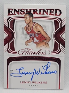 2023-24 Flawless Lenny Wilkens Enshrined Auto #ed 09/15 St. Louis Hawks - Picture 1 of 2