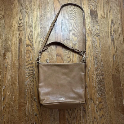 Bolso de Hombro Coach Para Mujer Mediano Cuero Guijarro Correa Trenzada Convertible Cartera Foto 1 de 4