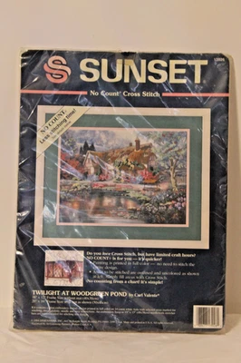 NOS Vtg. 1994 Sunset No Count Cross Stitch Kit Twilight at Woodgreen Pond #13926 - Image 1 of 4