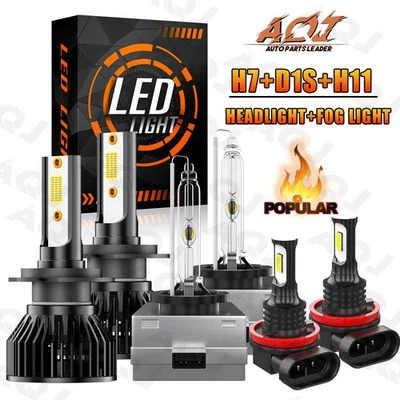 For Hyundai Equus 2011-2013 6x Combo LED Headlight Hi Low Beam Fog Light Bulbs Foto 1 de 4