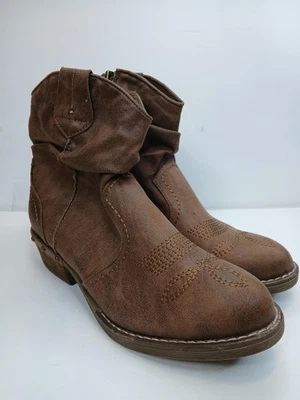 Fergie Boots Womens Size 9 Brown Western Ankle Booties Zip Faux Leather - Image 1 of 4