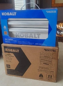 WHITE KOBALT MINI STEEL 2 PC. TOOLBOX 3 DRAWER BASE & 2 DRAWER TOP JEWELRY CRAFT - Picture 1 of 19