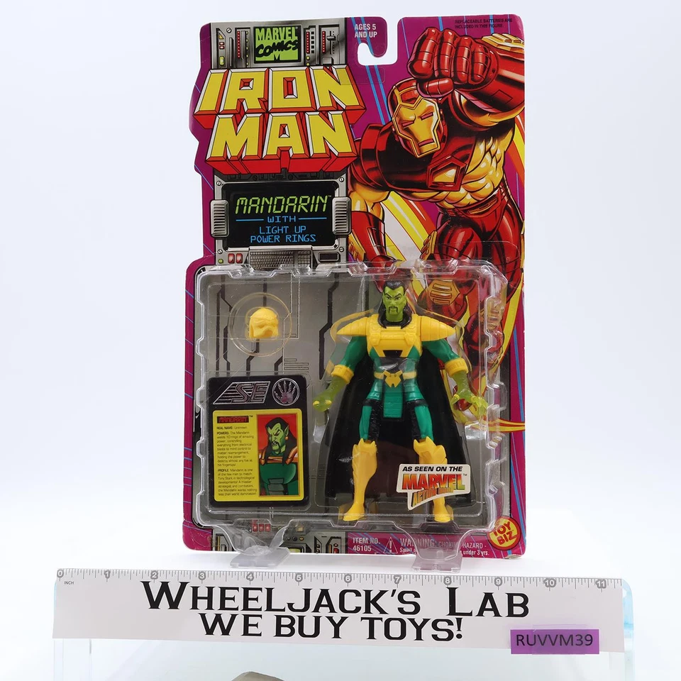 Mandarin Light up Rings Iron Man Action Figure Marvel Comics ToyBiz 1994 MOC