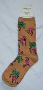 American Eagle Crew Socks Christmas Flamingo Print New Santa Hat Scarf Palm Tree - Picture 1 of 6