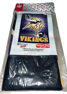 NFL Minnesota Vikings Football Team House Flag Vertical Banner 27x41 Made In USA - Picture 1 of 5