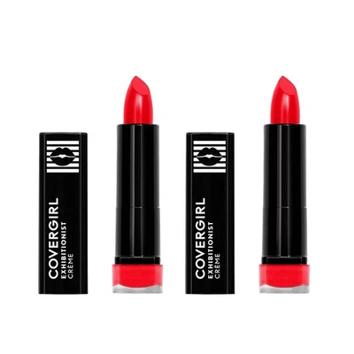 2 PACK Covergirl Exhibitionist Creme Lipstick 24HR Vibrant 500-Lit A Fire Color - Image 1 of 4