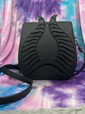 Disney + Loungefly Bella Durmiente Cuernos Maléfica Negro Bandolera Bolso Foto 1 de 2