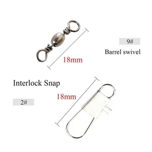 Leaders 10pcs Fishing Line Leader Stainless Steel Trace W/ Snap & Swivel - Picture 1 of 16