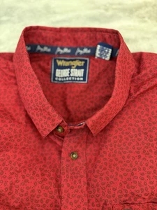 Wrangler Mens Shirt XXL Paisley Red Long Sleeve Cowboy Cut George Strait Western - Picture 1 of 11