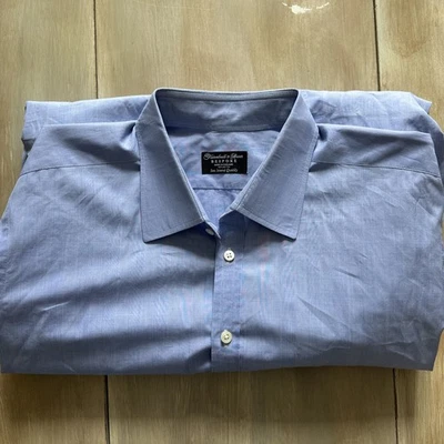 Turnbull & Asser Bespoke Shirt Mens Blue Pattern Dress Button England 16 - Image 1 of 4