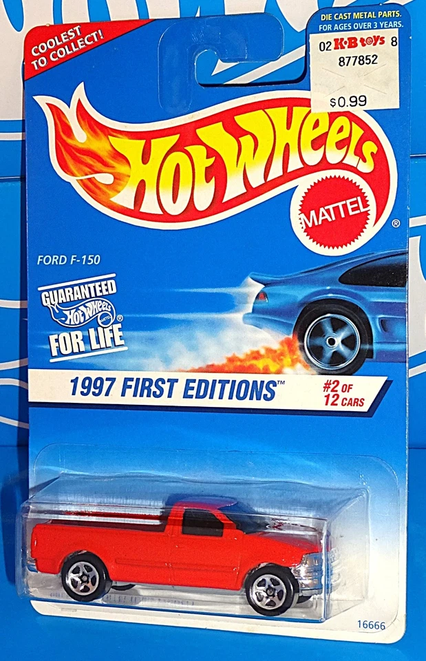 Hot Wheels 1997 Ford F-150 Red Silver Bed 5sp Rims