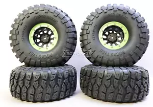 RC 1/10 LKW Monster 2.2 RÄDER Satz Beadlock Felgen & Reifen 150mm (4 Stück) -grün- - Bild 1 von 18