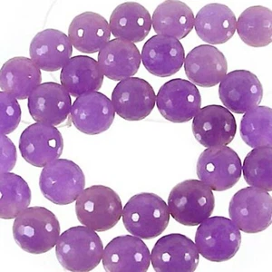 Cuentas de piedras preciosas de jade púrpura - Cuentas redondas facetadas de 6 mm (se venden por hilo) - Imagen 1 de 1