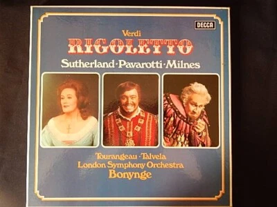 3 LP Box Set      Verdi RIGOLETTO - Sutherland, Pavrotti, Milnes - Vinyl Records - Image 1 of 3