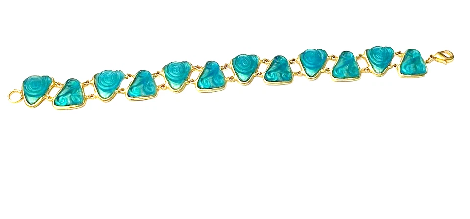 PULSERA DE CRISTAL TRIÁNGULO REMOLINO MICHAEL VINCENT MICHAUD AQUA 2015 Foto 1 de 1