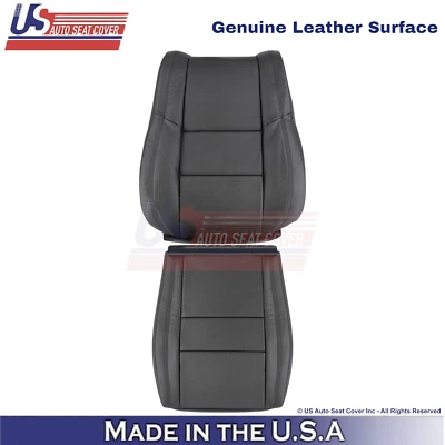 Cubiertas de asiento delanteras del lado del conductor negras de cuero genuino para Dodge Durango 2011-2025 Foto 1 de 4