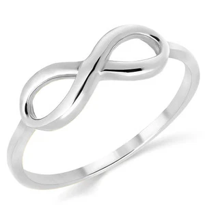Solid 14K White Gold Infinity Anniversary Ring Band - Picture 1 of 5
