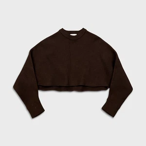 Suéter Aritzia Wilfred Free Lolan Mujer Pequeño Marrón Lana Merino Recortado Top - Imagen 1 de 7