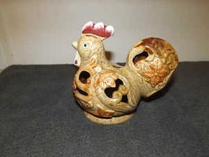 Vintage Tea light Candle Holder Multicolor Rooster Farmhouse Chicken Decorative - Picture 1 of 2