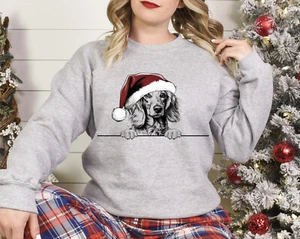 Xmas Sweater Dachshund Dog Christmas Sweater Xmas Jumper Xmas Sweatshirt Santa - Picture 1 of 2