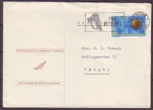 d7200/Suiza Cubierta Nacional de Hockey Prefin t/Dinamarca 1954 con Edición de Fútbol - Imagen 1 de 3