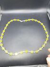 Necklace Yellow And Opal Colored Beaded 925 Clasp 090523@